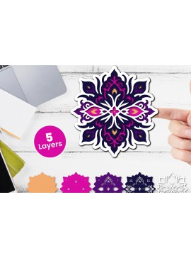 Σετ των 3 Intra απο ξύλο plywood 3mm-4mm πάχος Τρισδιάστατο floral χαρτί κοπής Δίασταση 12x12 cm INTRAFABR-118359267