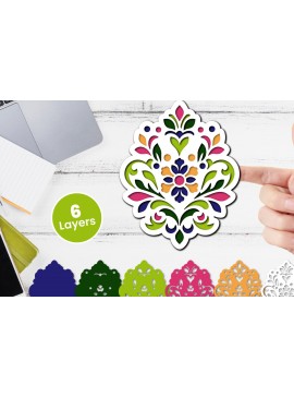 Σετ των 2 Intra απο ξύλο plywood 3mm-4mm πάχος Τρισδιάστατο floral χαρτί κοπής Δίασταση 12x12 cm INTRAFABR-118359297