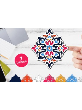 Σετ των 2 Intra απο ξύλο plywood 3mm-4mm πάχος Τρισδιάστατο floral χαρτί κοπής Δίασταση 12x12 cm INTRAFABR-118359321