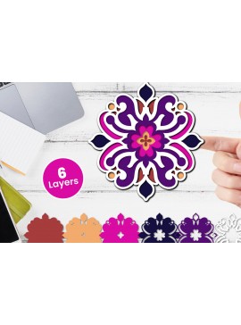 Σετ των 2 Intra απο ξύλο plywood 3mm-4mm πάχος Τρισδιάστατο floral χαρτί κοπής Δίασταση 12x12 cm INTRAFABR-118359328