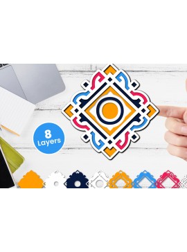 Σετ των 2 Intra απο ξύλο plywood 3mm-4mm πάχος Τρισδιάστατο floral χαρτί κοπής Δίασταση 12x12 cm INTRAFABR-118359340