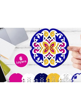 Σετ των 2 Intra απο ξύλο plywood 3mm-4mm πάχος Τρισδιάστατο floral χαρτί κοπής Δίασταση 12x12 cm INTRAFABR-118359352