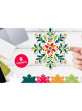Σετ των 2 Intra απο ξύλο plywood 3mm-4mm πάχος 3D Layered Floral Paper, Δίασταση 12x12 cm INTRAFABR-117243363