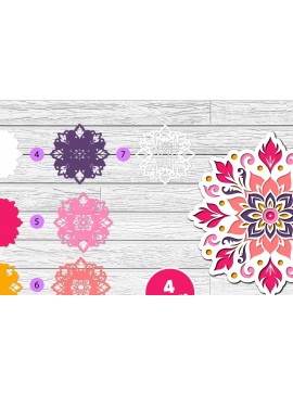 Σετ των 2 Intra απο ξύλο plywood 3mm-4mm πάχος 3D Layered Floral Papercut Flower Δίασταση 12x12 cm INTRAFABR-116511210