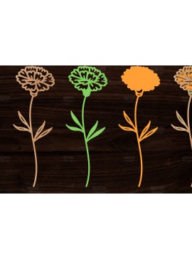 Σετ των 2 Intra απο ξύλο plywood 3mm-4mm πάχος Τρισδιάστατη λουλουδιών Δίασταση 15x15 cm INTRAFABR-113995713