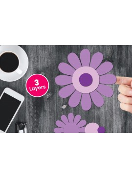 Σετ των 2 Intra απο ξύλο plywood 3mm-4mm πάχος Χαρτί λουλουδιών με 3D στρώσεις, Δίασταση 12x12 cm INTRAFABR-124567318