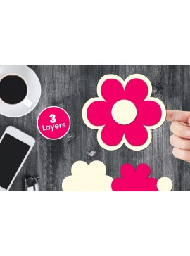 Σετ των 2 Intra απο ξύλο plywood 3mm-4mm πάχος Χαρτί λουλουδιών με 3D στρώσεις, Δίασταση 12x12 cm INTRAFABR-124567309