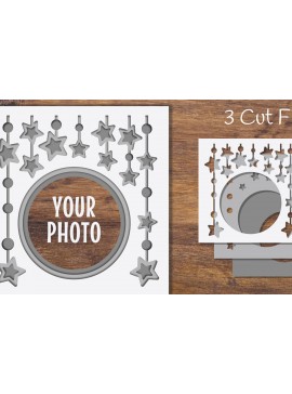 Intra απο ξύλο plywood 3mm-4mm πάχος 3D Layered Frame Stars Papercut Δίασταση 20x30 cm INTRAFABR-97119723