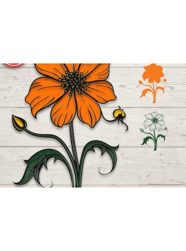 Σετ των 2 Intra απο ξύλο plywood 3mm-4mm πάχος Τρισδιάστατες Απόκριες με στρώσεις Δίασταση 30x20 cm INTRAFABR-77266904