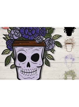 Σετ των 2 Intra απο ξύλο plywood 3mm-4mm πάχος Τρισδιάστατος αποκριάτικος καφές με στρώματα Δίασταση 30x20 cm INTRAFABR-79347355