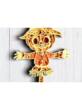 Intra απο ξύλο plywood 3mm-4mm πάχος 3D Layered Halloween Straw Man Δίασταση 30x30 cm INTRAFABR-76865681