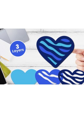 Σετ των 2 Intra απο ξύλο plywood 3mm-4mm πάχος 3D Layered Heart Papercut Love Δίασταση 12x12 cm INTRAFABR-115746210