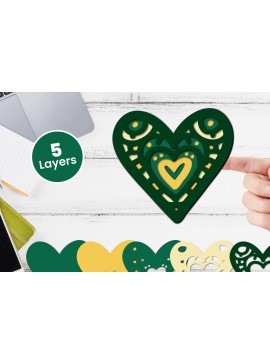 Σετ των 2 Intra απο ξύλο plywood 3mm-4mm πάχος 3D Layered Heart Papercut Love Δίασταση 12x12 cm INTRAFABR-115746213