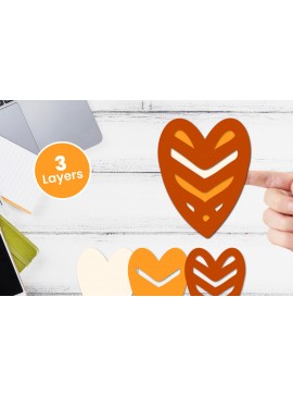 Σετ των 2 Intra απο ξύλο plywood 3mm-4mm πάχος 3D Layered Heart Papercut Love Δίασταση 12x12 cm INTRAFABR-115746130