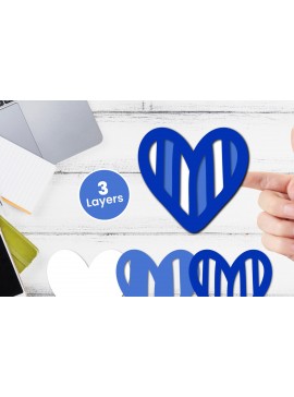 Σετ των 2 Intra απο ξύλο plywood 3mm-4mm πάχος 3D Layered Heart Papercut Δίασταση 12x12 cm INTRAFABR-116414563