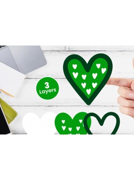 Σετ των 2 Intra απο ξύλο plywood 3mm-4mm πάχος 3D Layered Heart Papercut Δίασταση 12x12 cm INTRAFABR-116414593