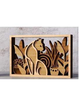 Σετ των 2 Intra απο ξύλο plywood 3mm-4mm πάχος Διακόσμηση σπιτιού με 3D επίπεδα Δίασταση 30x20 cm INTRAFABR-119972812