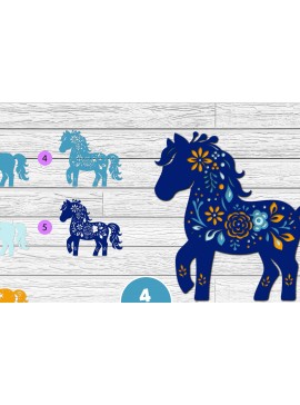 Σετ των 2 Intra απο ξύλο plywood 3mm-4mm πάχος 3D Layered Horse Papercut Δίασταση 12x12 cm INTRAFABR-116282180