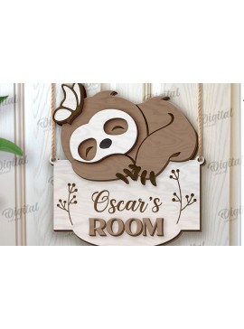 Σετ των 2 Intra απο ξύλο plywood 3mm-4mm πάχος 3D Επίπεδη πινακίδα παιδικού δωματίου Δίασταση 30x20 cm INTRAFABR-120426624