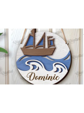 Σετ των 2 Intra απο ξύλο plywood 3mm-4mm πάχος 3D Επίπεδη πινακίδα παιδικού δωματίου Δίασταση 30x20 cm INTRAFABR-120426828