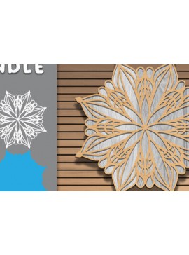 Σετ των 2 Intra απο ξύλο plywood 3mm-4mm πάχος 3d Layered Mandala Design Δίασταση 30x30 cm INTRAFABR-72953766