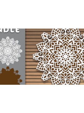 Σετ των 2 Intra απο ξύλο plywood 3mm-4mm πάχος 3d Layered Mandala Design Δίασταση 30x30 cm INTRAFABR-72953772