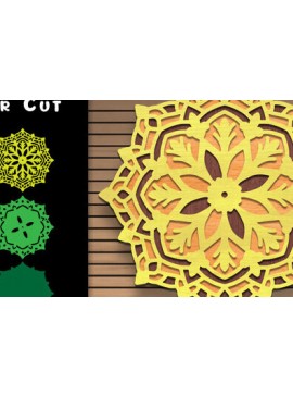 Intra απο ξύλο plywood 3mm-4mm πάχος 3d Layered Mandala Design Δίασταση 30x30 cm INTRAFABR-75369489