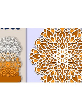 Intra απο ξύλο plywood 3mm-4mm πάχος 3d Layered Mandala Design Δίασταση 30x30 cm INTRAFABR-70190354