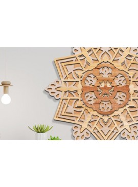 Σετ των 2 Intra απο ξύλο plywood 3mm-4mm πάχος 3d Layered Mandala Design Δίασταση 30x30 cm INTRAFABR-77623628