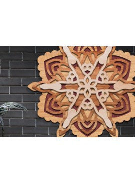 Σετ των 2 Intra απο ξύλο plywood 3mm-4mm πάχος 3d Layered Mandala Design Δίασταση 30x30 cm INTRAFABR-77623636