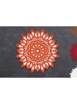 Σετ των 2 Intra απο ξύλο plywood 3mm-4mm πάχος 3d Layered Mandala Design Δίασταση 30x30 cm INTRAFABR-88632562