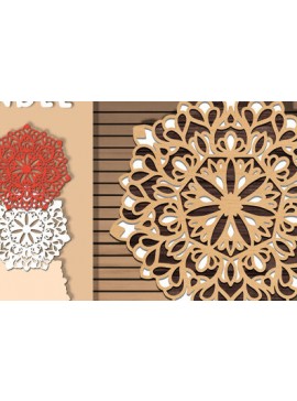 Intra απο ξύλο plywood 3mm-4mm πάχος 3d Layered Mandala Design Δίασταση 30x30 cm INTRAFABR-70190417