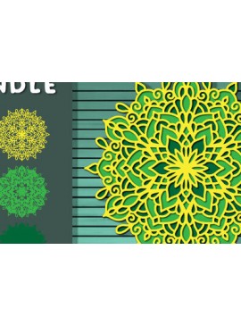 Σετ των 2 Intra απο ξύλο plywood 3mm-4mm πάχος 3d Layered Mandala Design Δίασταση 30x30 cm INTRAFABR-72089542