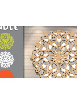 Σετ των 2 Intra απο ξύλο plywood 3mm-4mm πάχος 3d Layered Mandala Design Δίασταση 30x30 cm INTRAFABR-72089558