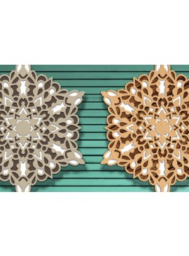 Σετ των 2 Intra απο ξύλο plywood 3mm-4mm πάχος 3d Layered Mandala Design Δίασταση 30x30 cm INTRAFABR-72089570