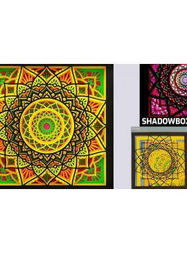 Σετ των 3 Intra απο ξύλο plywood 3mm-4mm πάχος 3D Layered Mandala Shadow Box Δίασταση 8x8 cm INTRAFABR-31558790