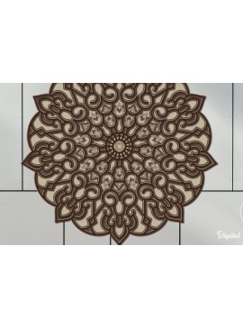 Σετ των 2 Intra απο ξύλο plywood 3mm-4mm πάχος αποκοπής 3D Layered Mandala Δίασταση 12x12 cm INTRAFABR-15047296