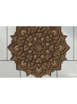 Σετ των 2 Intra απο ξύλο plywood 3mm-4mm πάχος αποκοπής 3D Layered Mandala Δίασταση 12x12 cm INTRAFABR-15133807