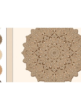 Σετ των 2 Intra απο ξύλο plywood 3mm-4mm πάχος 3D Layered Mandala – αποκοπής Δίασταση 30x30 cm INTRAFABR-19140628