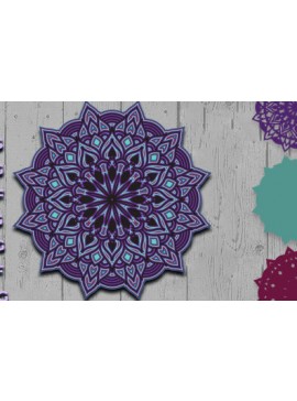 Σετ των 2 Intra απο ξύλο plywood 3mm-4mm πάχος Mandala με 3D επίπεδα Δίασταση 30x30 cm INTRAFABR-88468628