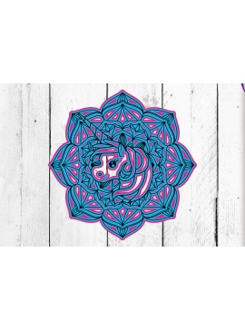 Σετ των 2 Intra απο ξύλο plywood 3mm-4mm πάχος Τρισδιάστατος μονόκερος Mandala με στρώσεις Δίασταση 30x30 cm INTRAFABR-4933209