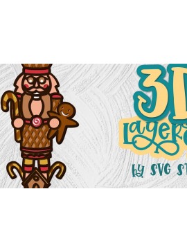 Σετ των 2 Intra απο ξύλο plywood 3mm-4mm πάχος 3D Layered Nutcracker 03 Christmas Δίασταση 15x15 cm INTRAFABR-35436320