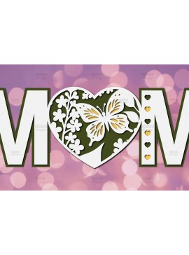 Σετ των 2 Intra απο ξύλο plywood 3mm-4mm πάχος 3D Layered Paper Cut Mom Δίασταση 15x15 cm INTRAFABR-115370943