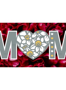Σετ των 2 Intra απο ξύλο plywood 3mm-4mm πάχος 3D Layered Paper Cut Mom Δίασταση 15x15 cm INTRAFABR-115371015