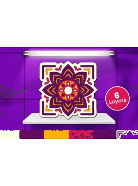 Σετ των 2 Intra απο ξύλο plywood 3mm-4mm πάχος Διακοσμητικό Μάνταλα με τρισδιάστατο χαρτί Δίασταση 12x12 cm INTRAFABR-124565537