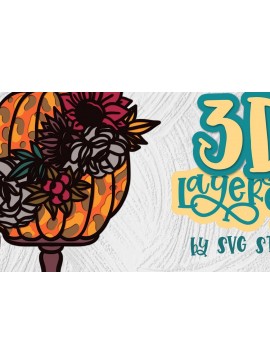 Σετ των 2 Intra απο ξύλο plywood 3mm-4mm πάχος 3D Layered Pumpkin 01 Ευχαριστιών Δίασταση 15x15 cm INTRAFABR-35434687