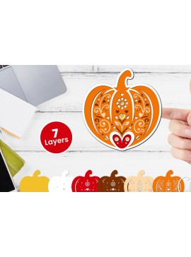 Σετ των 2 Intra απο ξύλο plywood 3mm-4mm πάχος Τρισδιάστατο κοπής χαρτιού κολοκύθας με στρώματα Δίασταση 12x12 cm INTRAFABR-117774061