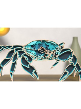 Σετ των 2 Intra απο ξύλο plywood 3mm-4mm πάχος 3D Layered Sand Crab Δίασταση 20x20 cm INTRAFABR-119707510