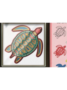 Σετ των 2 Intra απο ξύλο plywood 3mm-4mm πάχος 3D Layered Sea Turtle Δίασταση 30x20 cm INTRAFABR-14027004