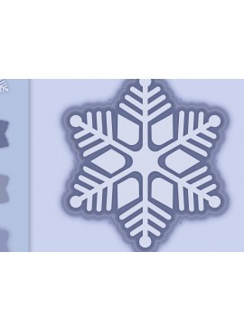 Σετ των 2 Intra απο ξύλο plywood 3mm-4mm πάχος Τρισδιάστατο σχέδιο κρίκου με νιφάδες χιονιού Δίασταση 15x15 cm INTRAFABR-11400285